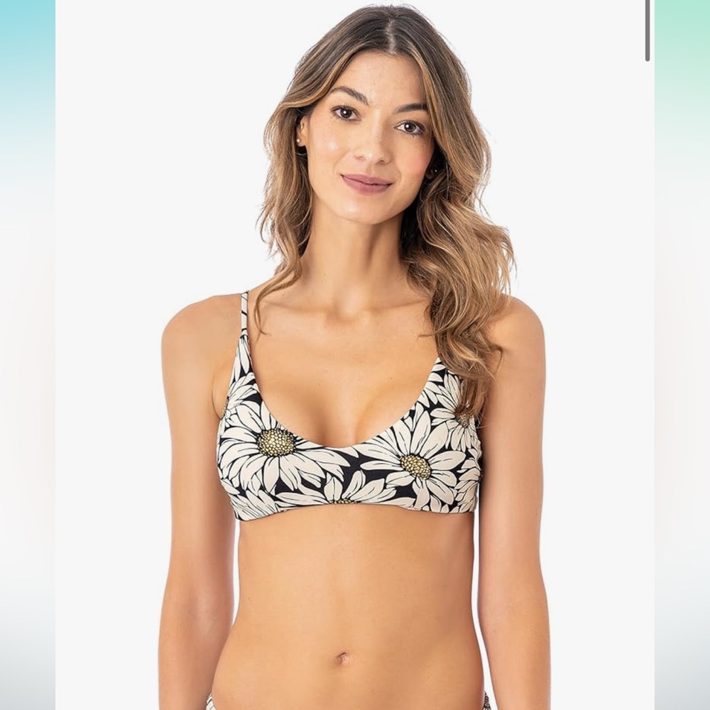 Maaji Daisy Floral Blush Sporty Bralette Bikini Top small NEW